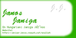 janos janiga business card